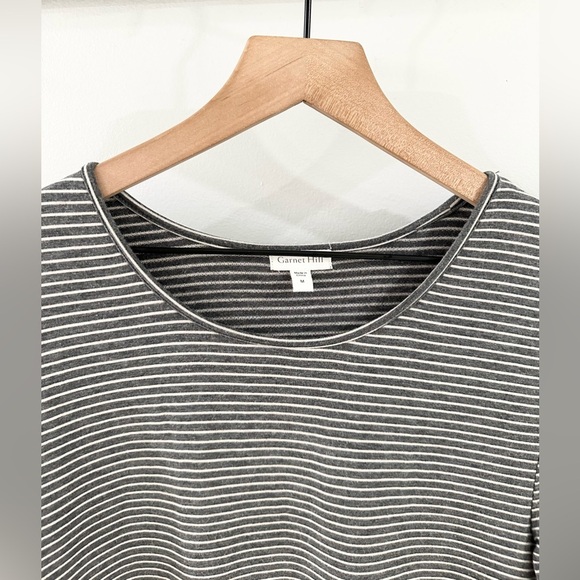 Garnet Hill Gray Striped Swing Dress Size Medium - Picture 5 of 6